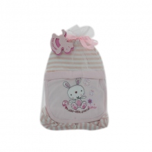 Ensemble vêtement bébé 3 pièces à rayures avec motif fantaisie