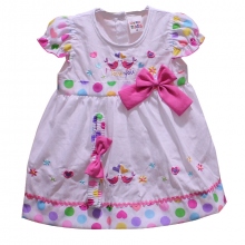 Ensemble robe avec motif brodé sur la poitrine et bandeau pour bébé fille