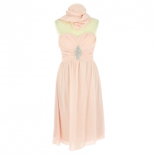 Robe de soirée bustier avec haut plissé