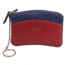 Portefeuille bicolore en cuir avec chaînette argentée