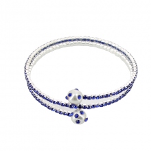 Bracelet à double tour incrusté de strass