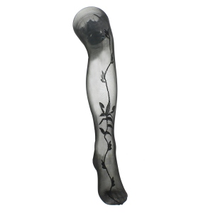 Collants voiles avec motif fleuri devant