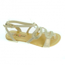 Sandales dorées avec brides motif serpent