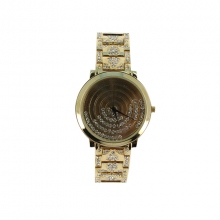 Montre bijou dorée ornée de strass