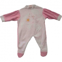Pyjama bicolore avec motifs brodés pour bébé