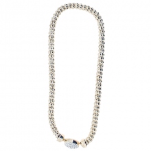 Collier en maille palmier décoré de perles