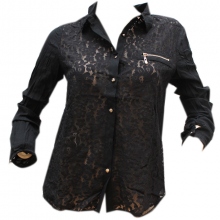 Chemise en dentelle avec poche zippée