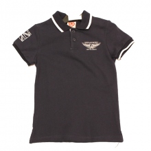 Polo avec motif brodé et biais contrastant