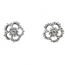 Boucles d’oreilles fleurs strass