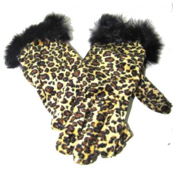 Gants léopard fourrure  Réf 8862  Prix: 0.90€ HT