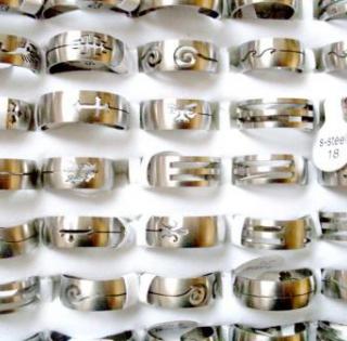 LOT 100 BAGUES ACIER INOXYDABLES BGA48