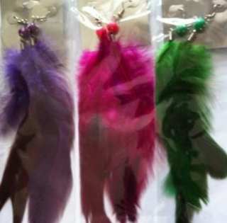 LOT 24 PAIRES BOUCLES D OREILLES PLUMES BOP12