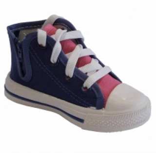 Baskets montantes avec refort et zip côté