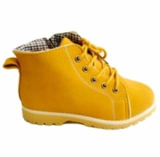Bottines avec lacets à 5 œillets et zip côté pour enfant