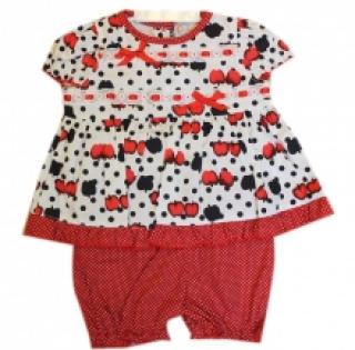 Ensemble robe imprimée et bloomer pour bébé fille
