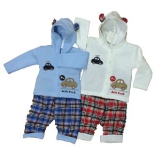 Ensemble Auto track à carreaux 2 pièces pour bébé