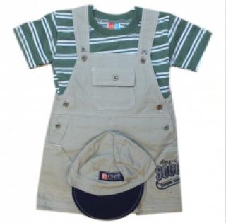 Ensemble salopette à trois pièces pour bébé garçon