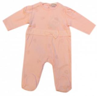 Grenouillère bébé avec motif cœur et nœud