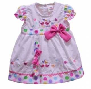 Ensemble robe avec motif brodé sur la poitrine et bandeau pour bébé fille