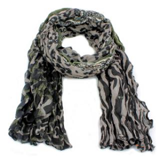 Écharpe imprimée zèbre et léopard