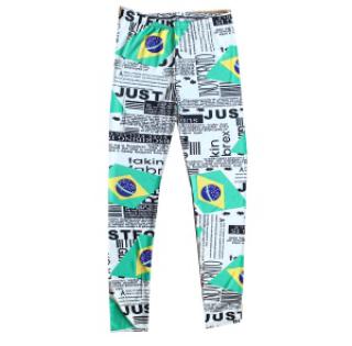 Leggins imprimées journal et drapeau brésilien