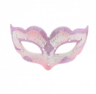 Masque vénitien sublimé de volutes pailletées et strass