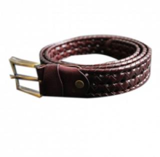 Ceinture tressée en cuir avec boucle ardillon