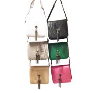 Sac à bandoulière besace reptile avec breloques