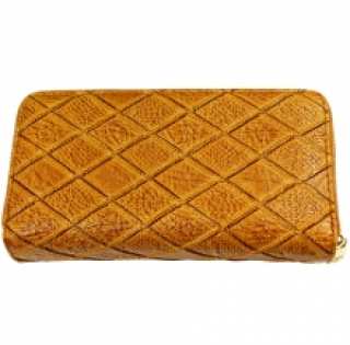 Portefeuille avec motif de losanges et double zip