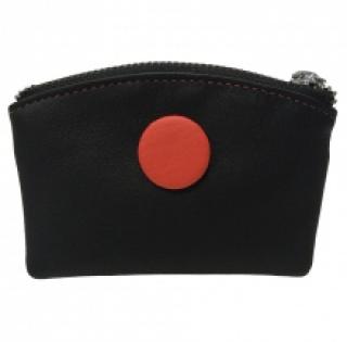 Porte-monnaie en cuir avec bouton décoratif