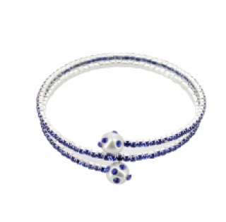 Bracelet à double tour incrusté de strass