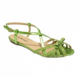 Sandales femmes plates décorées de nœud avec brides fines pailletées et brillantes