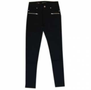 Pantalon femme taille haute avec poches zippées