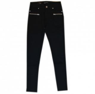 Pantalon femme taille haute avec poches zippées