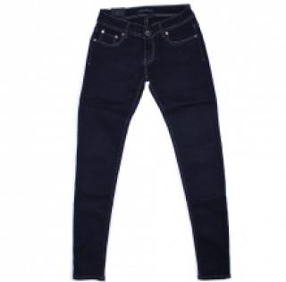 Jeans slim bleu foncé avec poches ornées de motif Union Jack