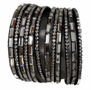 Bracelet double tour serti de strass