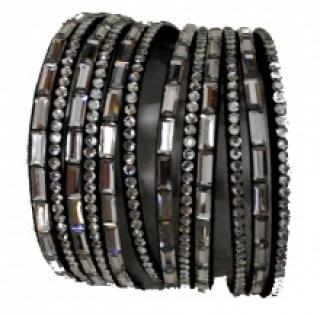 Bracelet double tour serti de strass