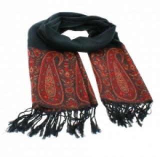 Écharpe à franges en deux tons avec motif baroque