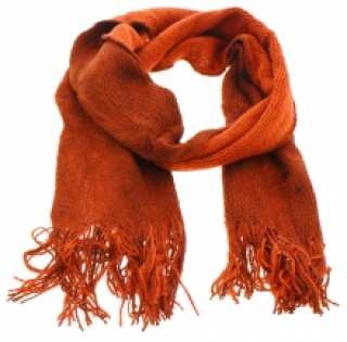 Écharpe en maille zigzag bordée de franges