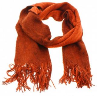 Écharpe en maille zigzag bordée de franges