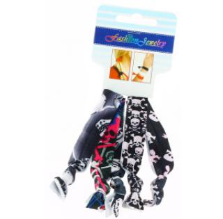 Élastique imprimé tête de mort pour cheveux