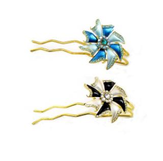 Épingle pour cheveux fleur orné de strass