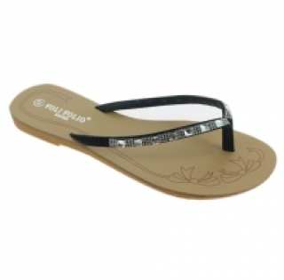 Sandales noires serties de pierres