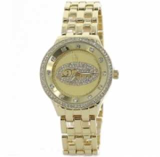 Montre métal femme sertie de strass