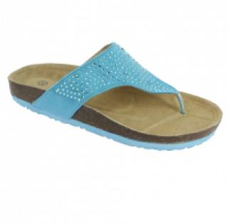 Sandales orthopédiques bleues incrustées de strass