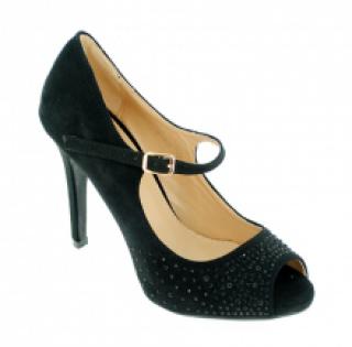 Escarpins noirs incrustés de strass