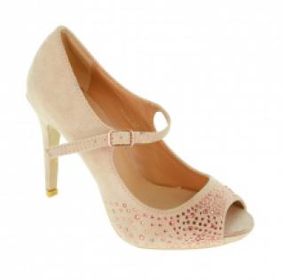 Escarpins roses incrustés de strass