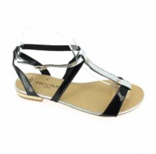 Sandales noires avec brides fines