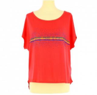 T-shirt loose incrusté de strass sur la poitrine