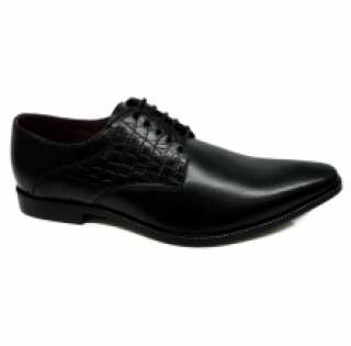 Chaussures de ville avec bout pointu et rabat en croco